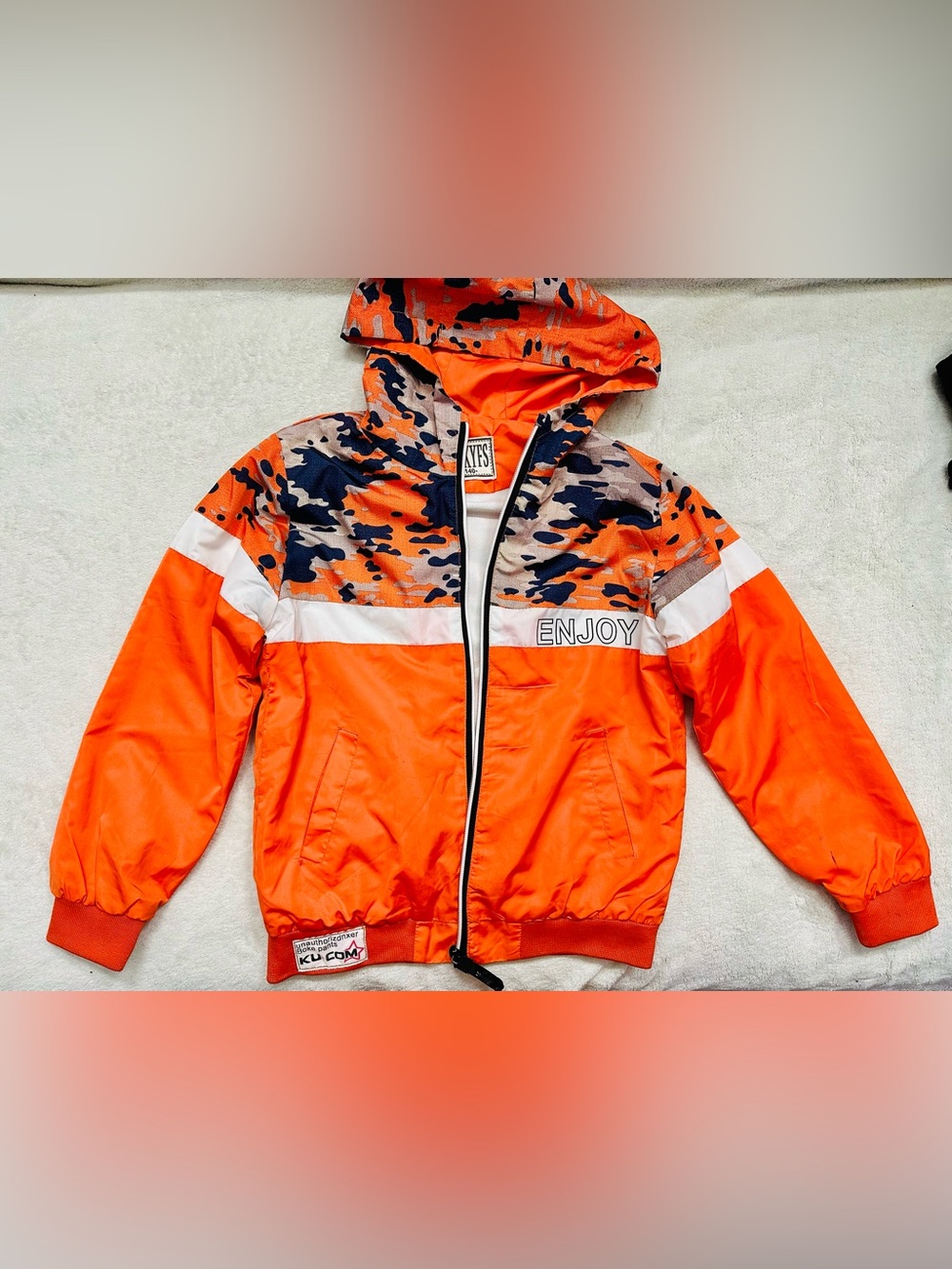 DDXYES Boys Light Jacket Size 8/9 Years Orange Color Excellent Condition